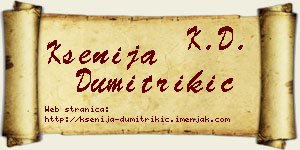 Ksenija Dumitrikić vizit kartica